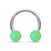 Matte Green Acrylic Balls Surgical Steel Horseshoe